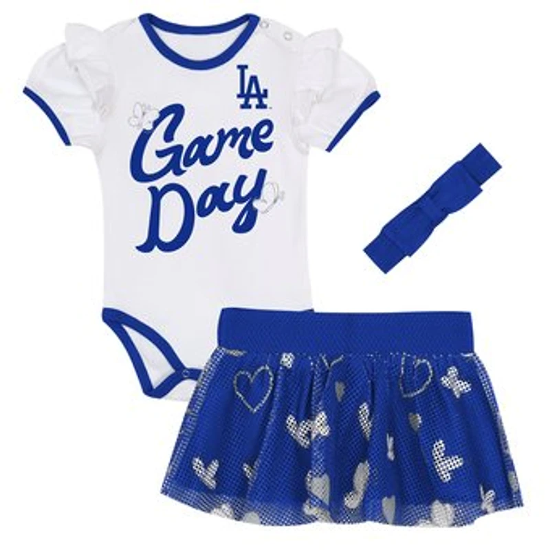 Girls Infant Outerstuff Los Angeles Dodgers Bodysuit, Headband & Skirt Set