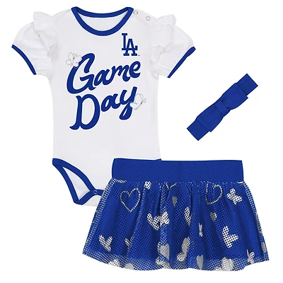 Girls Infant Outerstuff Los Angeles Dodgers Bodysuit, Headband & Skirt Set