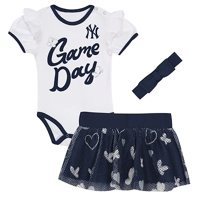 Girls Infant Outerstuff New York Yankees Bodysuit, Headband & Skirt Set