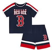 Toddler Outerstuff Navy Boston Red Sox Ground Ball T-Shirt & Shorts Set
