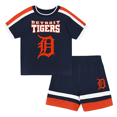 Toddler Outerstuff Navy Detroit Tigers Ground Ball T-Shirt & Shorts Set