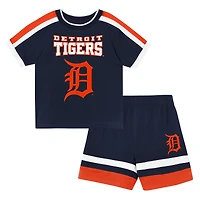 Toddler Outerstuff Navy Detroit Tigers Ground Ball T-Shirt & Shorts Set