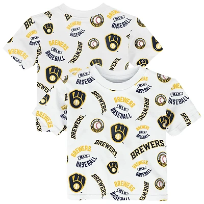 Toddler Outerstuff  White Milwaukee Brewers Run Down T-Shirt