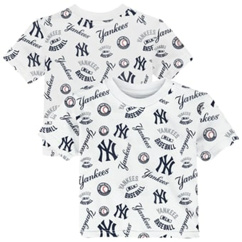 Toddler Outerstuff  White New York Yankees Run Down T-Shirt