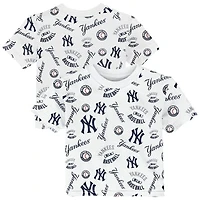 Toddler Outerstuff  White New York Yankees Run Down T-Shirt