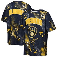 Youth Outerstuff Navy Milwaukee Brewers Y2 Tech Stadium Lights T-Shirt
