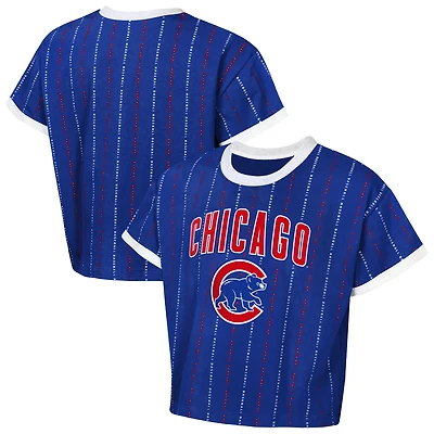 Girls Youth Outerstuff  Royal Chicago Cubs Tech Keeper Fashion T-Shirt