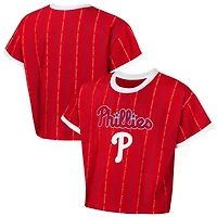 Girls Youth Outerstuff  Red Philadelphia Phillies Tech Keeper Fashion T-Shirt