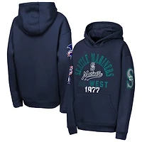 Youth Outerstuff  Navy Seattle Mariners Premium Sweep Fleece Hoodie