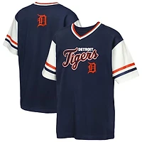 Youth Outerstuff  Navy Detroit Tigers Big League Base Runner Ringer T-Shirt