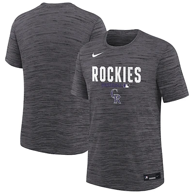 Youth Nike Black Colorado Rockies Authentic Collection Velocity Dri-FIT T-Shirt