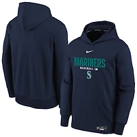 Youth Nike Navy Seattle Mariners Authentic Collection Therma-FIT Hoodie