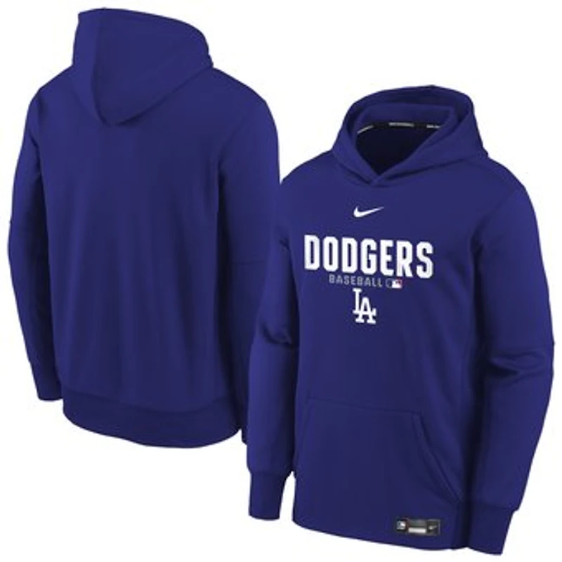 Youth Nike Royal Los Angeles Dodgers Authentic Collection Therma-FIT Hoodie
