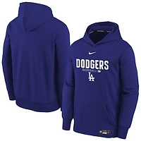 Youth Nike Royal Los Angeles Dodgers Authentic Collection Therma-FIT Hoodie