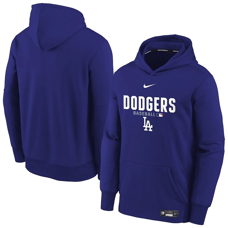 Youth Nike Royal Los Angeles Dodgers Authentic Collection Therma-FIT Hoodie