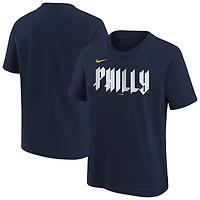 Youth Nike Navy Philadelphia Phillies City Connect Wordmark T-Shirt