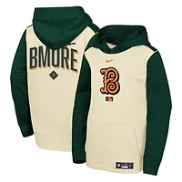 Youth Nike Cream/Green Baltimore Orioles 2026 City Connect Authentic Collection Therma-FIT Hoodie