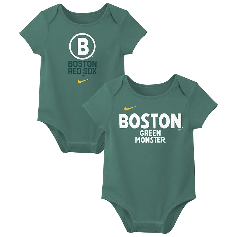 Infant Nike Boston Red Sox Two-Pack City Connect Bodysuit Set