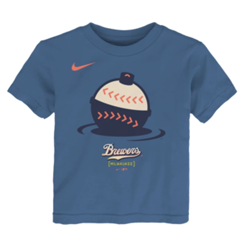 Toddler Nike Navy Milwaukee Brewers 2026 City Connect Logo T-Shirt