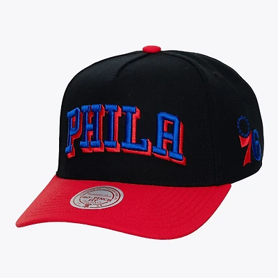 Men's Mitchell & Ness  Black Philadelphia 76ers Hardwood Classics Legendary Away Pro-Pinch Adjustable Hat