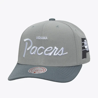 Men's Mitchell & Ness Gray Indiana Pacers Thunderstorm Head Coach Pro Crown Snapback Hat