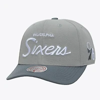 Men's Mitchell & Ness Gray Philadelphia 76ers Thunderstorm Head Coach Pro Crown Snapback Hat