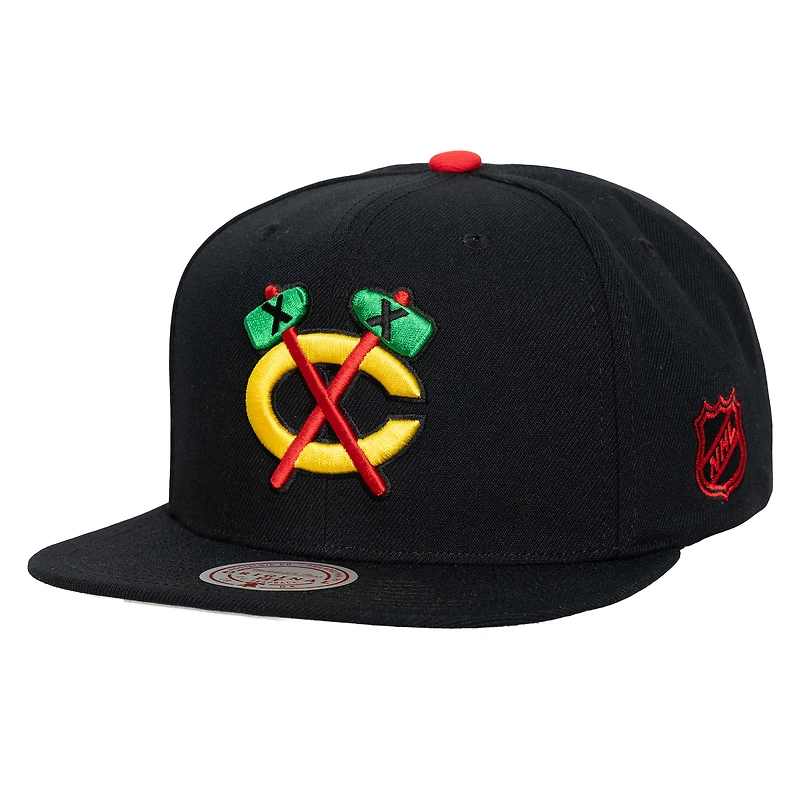 Men's Mitchell & Ness  Black Chicago Blackhawks Legendary Away Snapback Hat