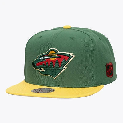 Men's Mitchell & Ness  Green Minnesota Wild Legendary Home Snapback Hat