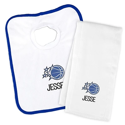 Infant Chad & Jake Orlando Magic Personalized Bib & Burp Cloth Set