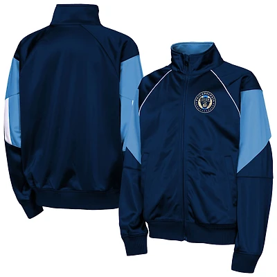 Youth Outerstuff  Navy/Blue Philadelphia Union Color Blocked Full-Zip Track Jacket