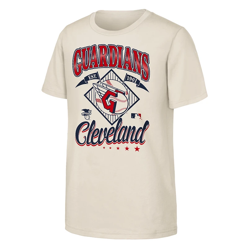 Youth Outerstuff Natural Cleveland Guardians Triple Hit T-Shirt