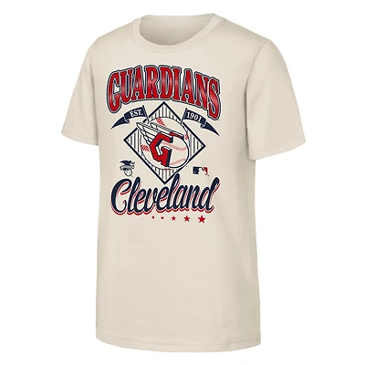 Youth Outerstuff Natural Cleveland Guardians Triple Hit T-Shirt