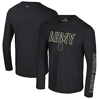Men's Colosseum  Black Army Knights Color Pop Active Blend Long Sleeve T-Shirt