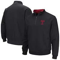 Men's Colosseum Black Temple Owls Tortugas Quarter-Zip Pullover Sweatshirt