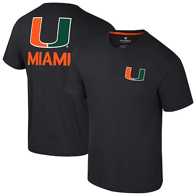 Men's Colosseum Miami Hurricanes Logo Lockup Active Blend T-Shirt