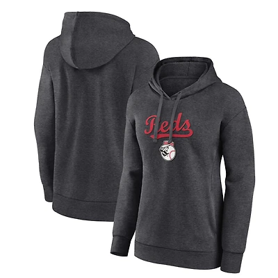 Women's Charcoal Cincinnati Reds Team Lockup Hoodie