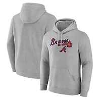 Men's Gray Atlanta Braves Team Lockup Hoodie
