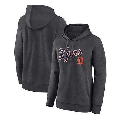 Women's Charcoal Detroit Tigers Team Lockup Hoodie