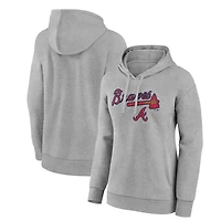 Women's Gray Atlanta Braves Team Lockup Hoodie