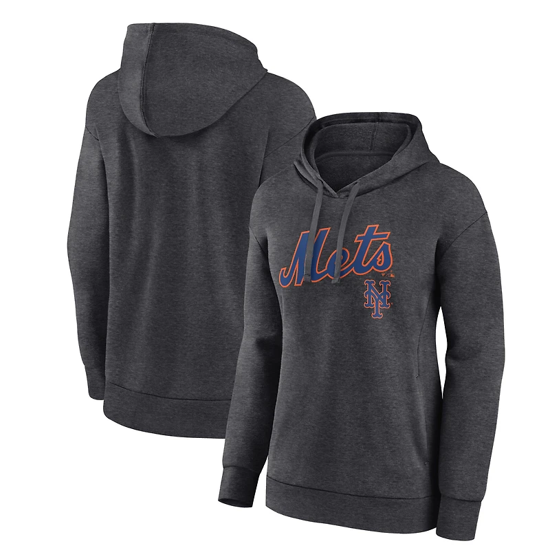 Women's Charcoal New York Mets Team Lockup Hoodie
