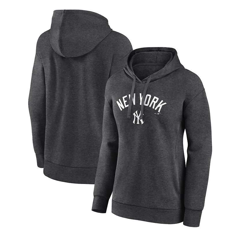Women's Charcoal New York Yankees Team Lockup Hoodie