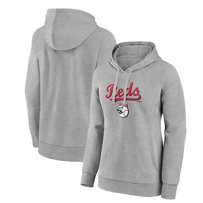 Women's Gray Cincinnati Reds Team Lockup Hoodie