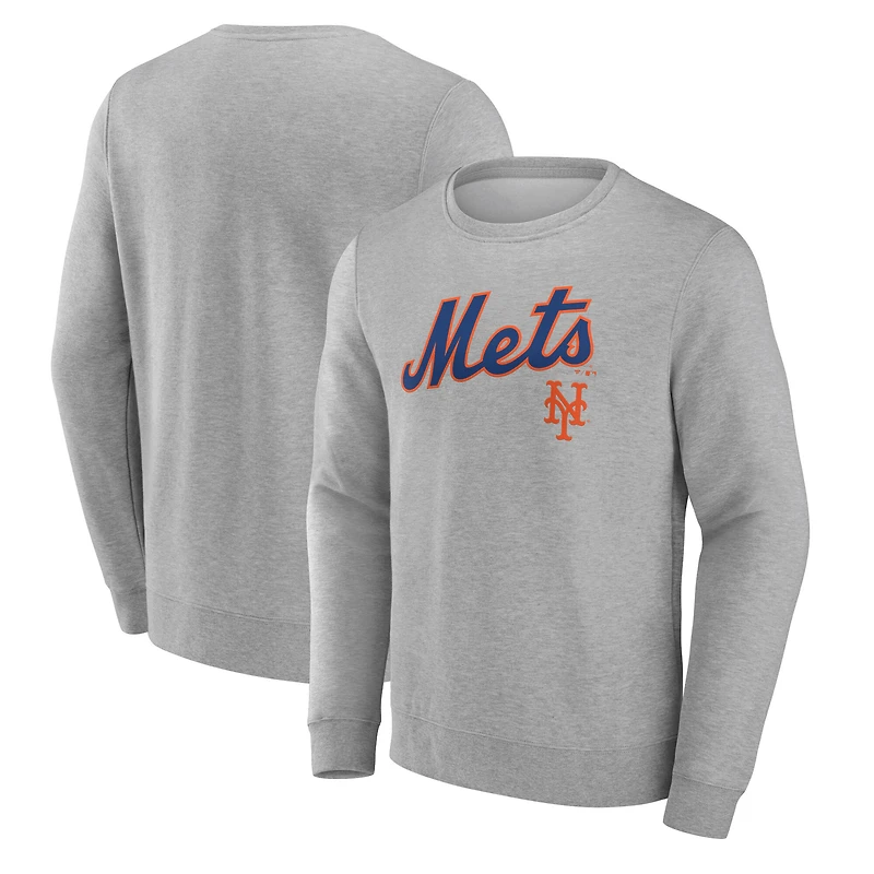 Men's Gray New York Mets Team Lockup Sweatshirt