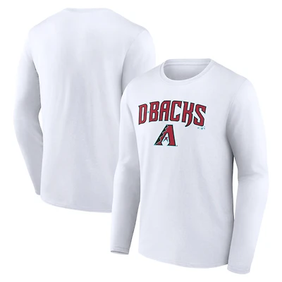 Men's White Arizona Diamondbacks Team Lockup Long Sleeve T-Shirt