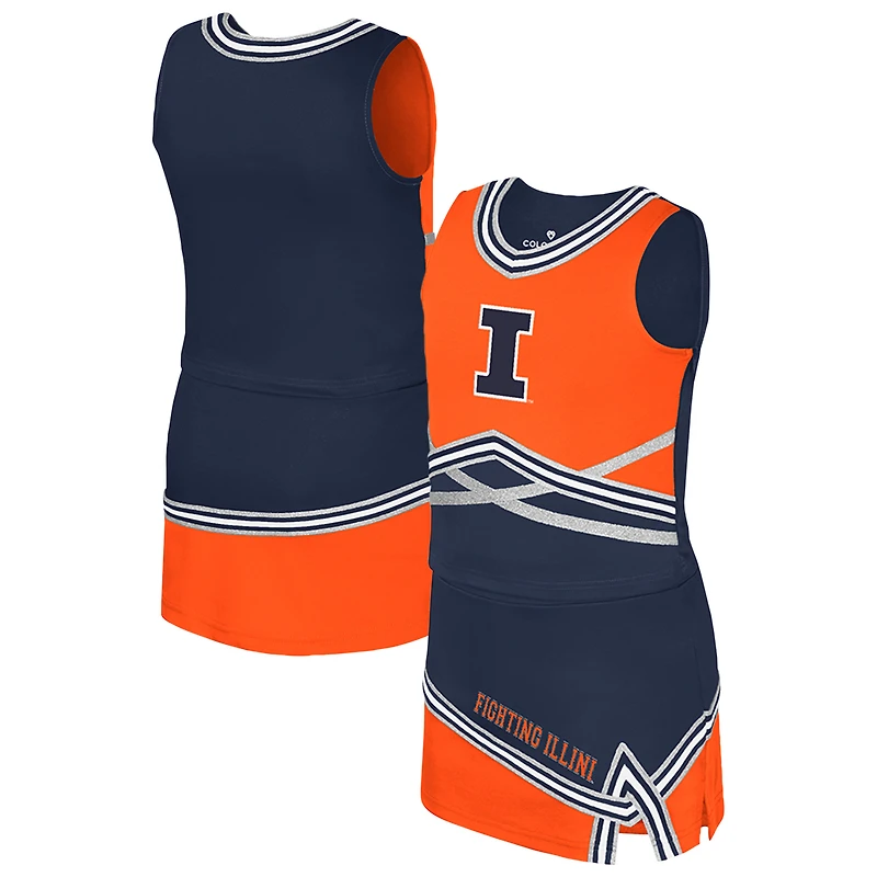 Girls Youth Colosseum Navy Illinois Fighting Illini Lollipop Park Cheer Two-Piece Set