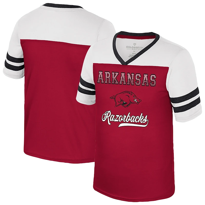 Girls Youth Colosseum Cardinal Arkansas Razorbacks Princess Bubblegum Bling T-Shirt