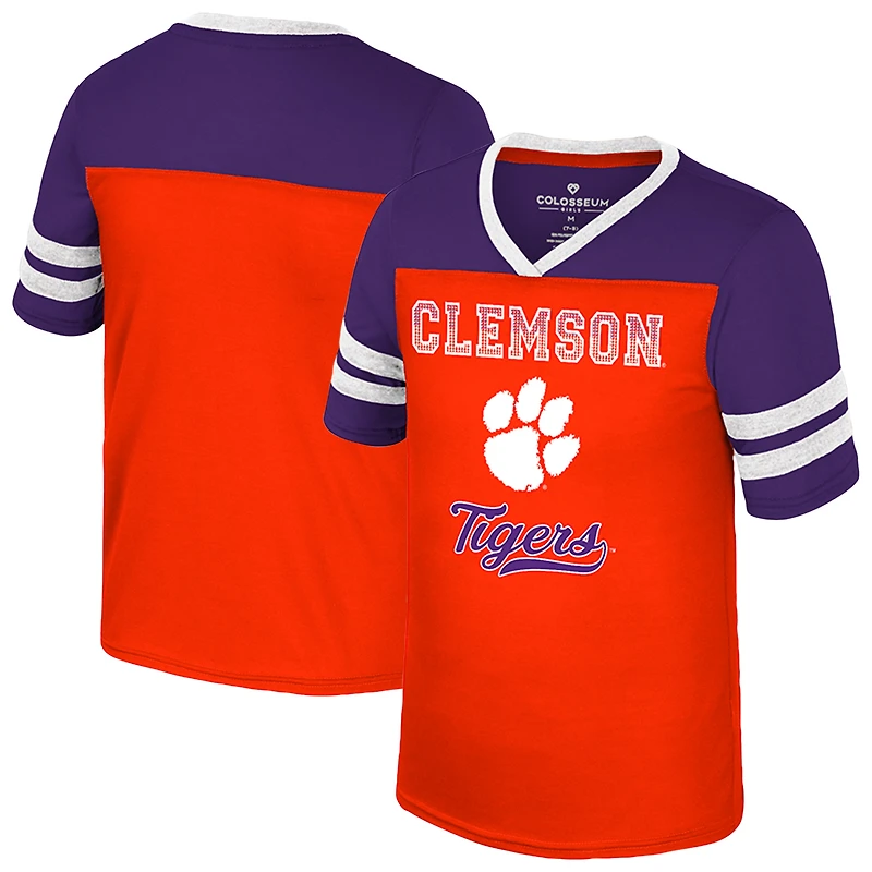 Girls Youth Colosseum Orange Clemson Tigers Princess Bubblegum Bling T-Shirt