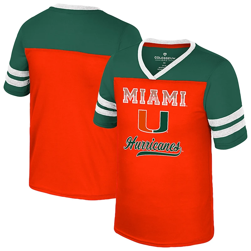 Girls Youth Colosseum Orange Miami Hurricanes Princess Bubblegum Bling T-Shirt