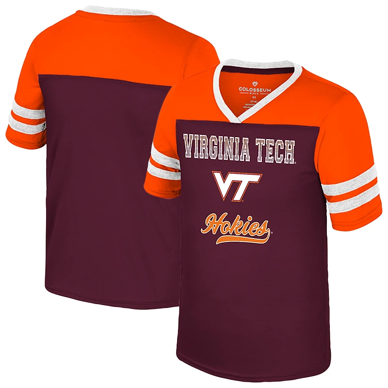 Girls Youth Colosseum Maroon Virginia Tech Hokies Princess Bubblegum Bling T-Shirt