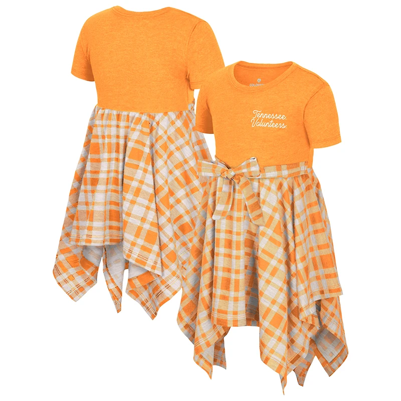 Girls Toddler Colosseum Tennessee Orange Volunteers Marceline Plaid Dress